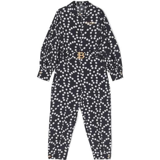 Balmain Kids tuta intera a pois - blu