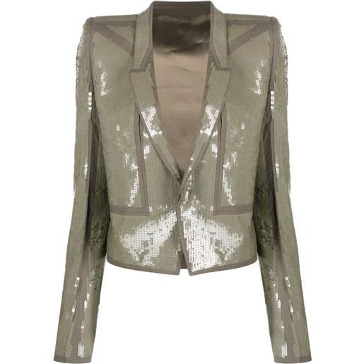 Rick Owens giacca corta con paillettes - marrone