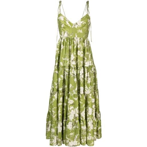 ERDEM abito con stampa azami magnolia garden - verde