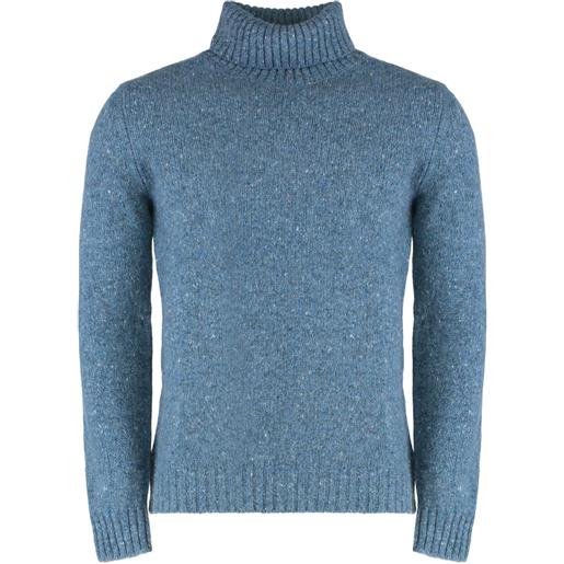 Moorer maglione a coste a collo alto - blu