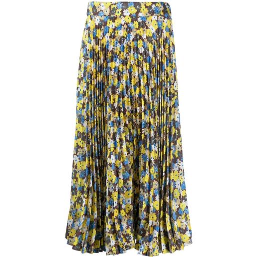 Plan C gonna twill daisy bouque con stampa - marrone