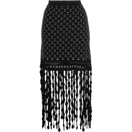 Simkhai gonna con frange filippa lattice - nero