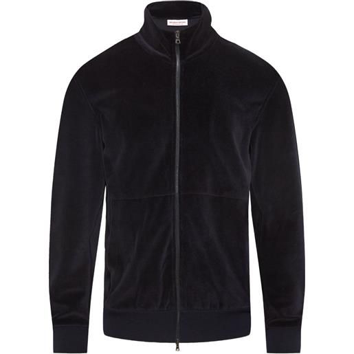Orlebar Brown felpa cassian con zip - blu