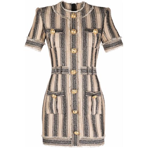 Balmain abito a righe - toni neutri