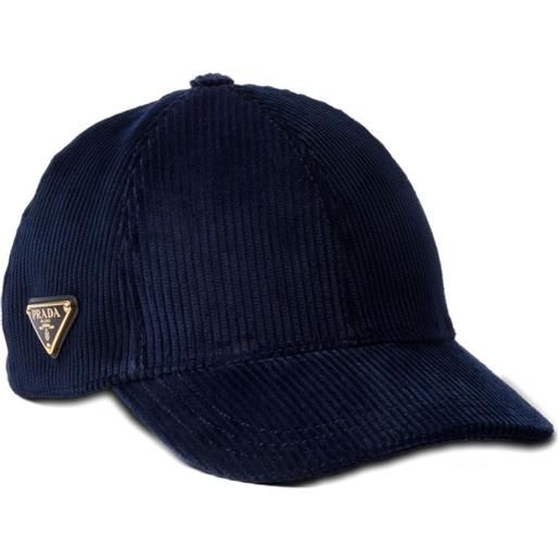 Prada cappello da baseball a coste - blu