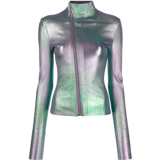 Rick Owens giacca gary iridescente - verde