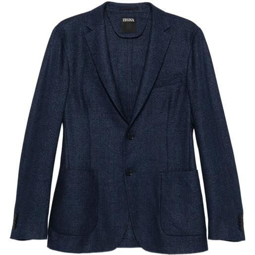 Zegna blazer testurizzato - blu