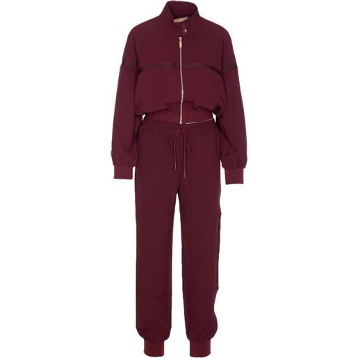 TWINSET tuta sportiva con ricamo - rosso