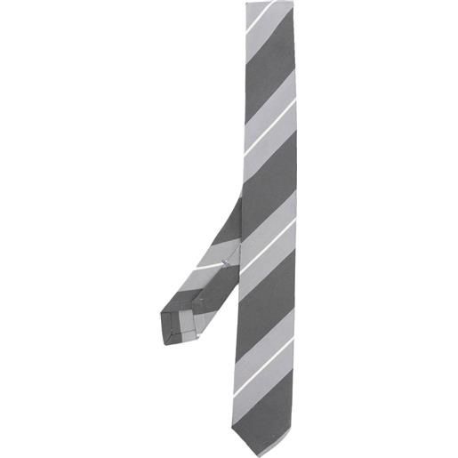 Thom Browne cravatta a righe diagonali - grigio