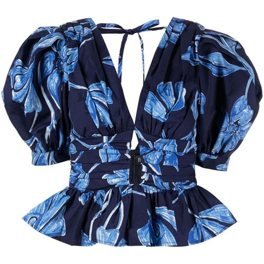 PatBO blusa nightflower con balza