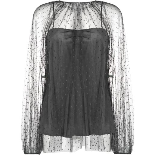 RED Valentino blusa a pois - grigio