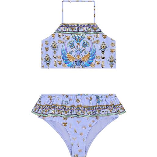 Camilla Kids bikini con ruches e scollo all'americana - viola