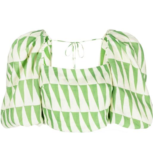 Cala de la Cruz top sami con stampa geometrica - verde