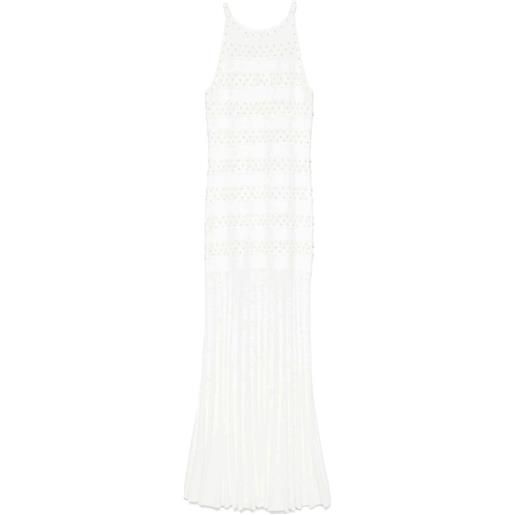 SANDRO abito lungo con perle - toni neutri