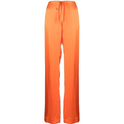 WOERA pantaloni a palazzo con coulisse - arancione