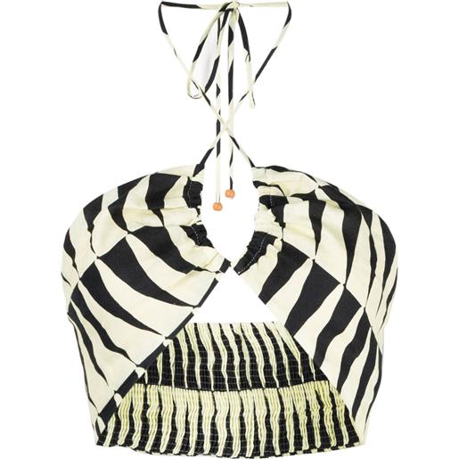 Cala de la Cruz top bari con scollo all'americana - giallo