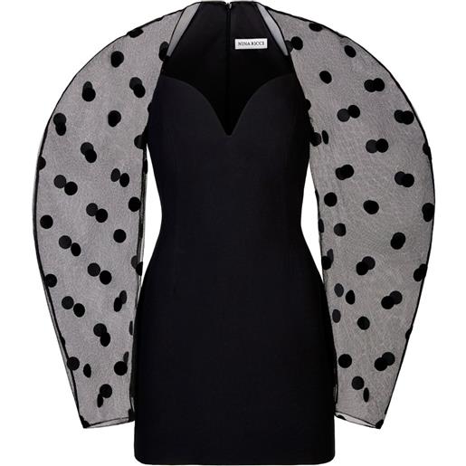 Nina Ricci abito corto a maniche lunghe candy - nero