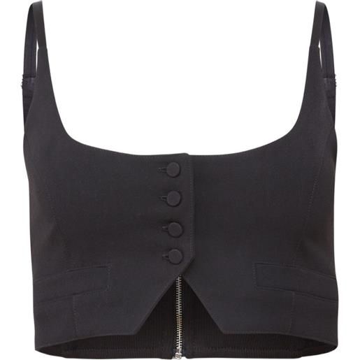 Fleur Du Mal top maxwell con bottoni - nero