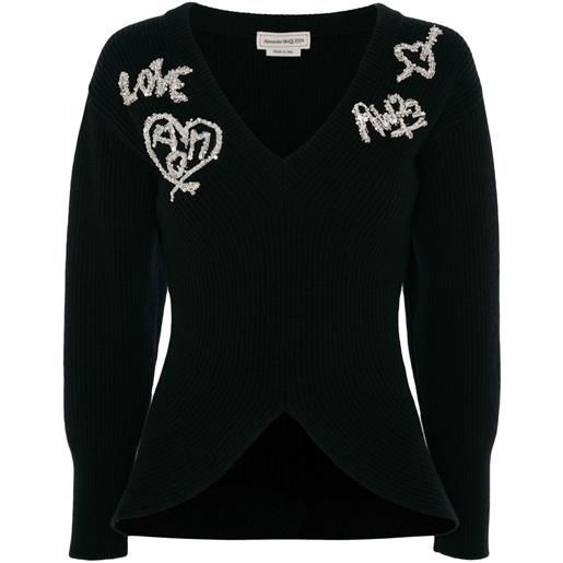 Alexander McQueen top con cintura - nero