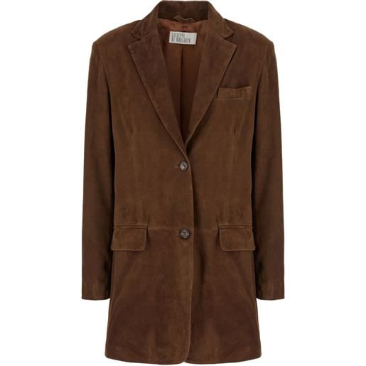 Giuseppe Di Morabito blazer in pelle scamosciata - marrone