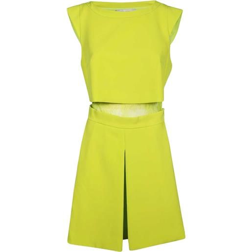 Ermanno Scervino abito corto plissettato con pizzo - verde