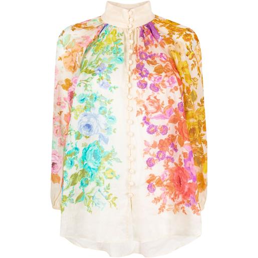 ZIMMERMANN blusa a fiori - toni neutri