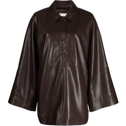 Nanushka polo clarice - marrone