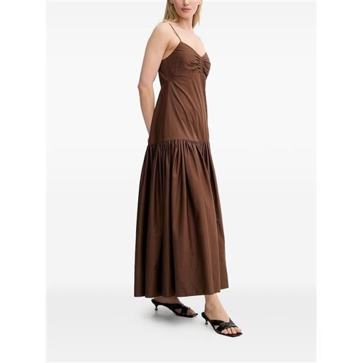 A.L.C. abito harper lungo con arricciatura - marrone