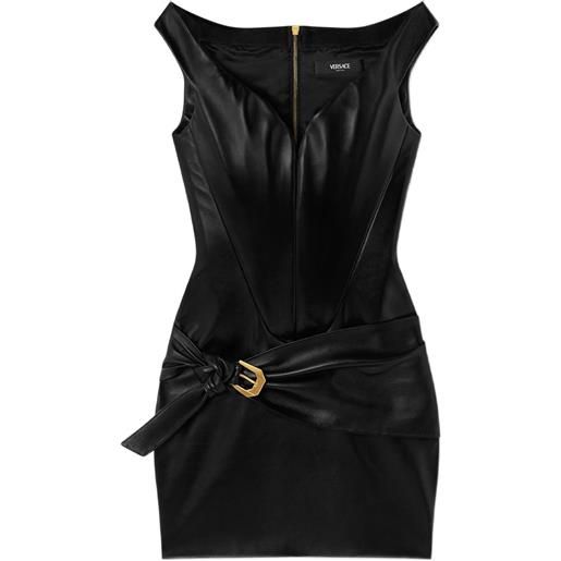 Versace abito corto con cintura - nero