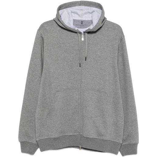 Brunello Cucinelli felpa con cappuccio e zip - grigio