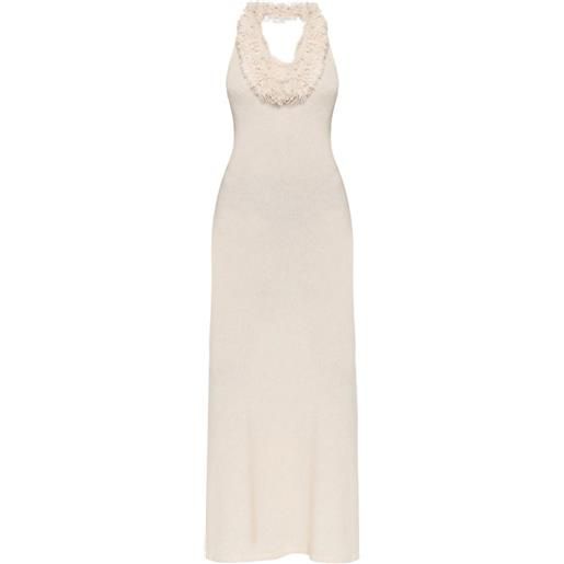 Aya Muse abito lungo wren con scollo all'americana - toni neutri