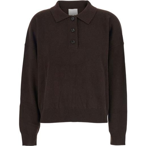 Allude polo con colletto a punta - marrone