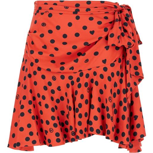 Moschino minigonna a pois - rosso