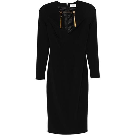 Elisabetta Franchi abito da giorno con decorazione - nero