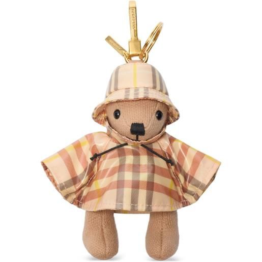 Burberry portachiavi con ciondolo thomas bear - toni neutri