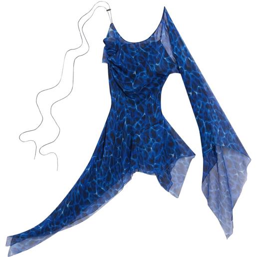 KNWLS abito asimmetrico - blu