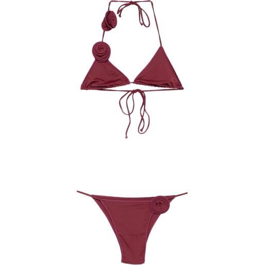La Reveche bikini a triangolo ashar con decorazione - rosso