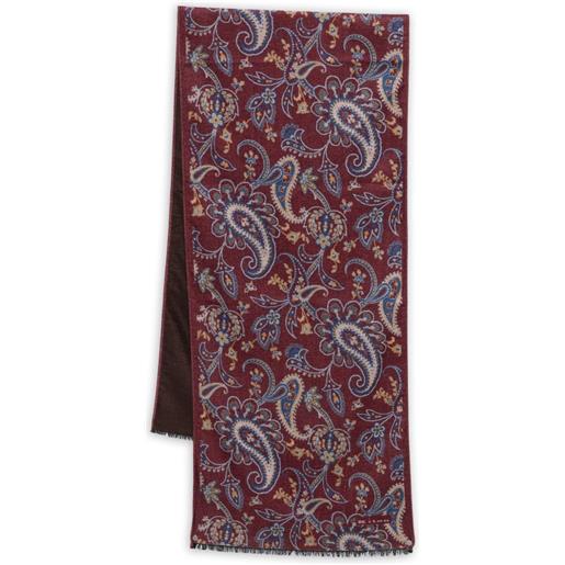 Kiton foulard in seta con stampa paisley - rosso