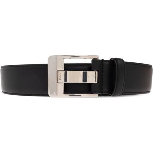Tod's cintura in pelle con fibbia - nero