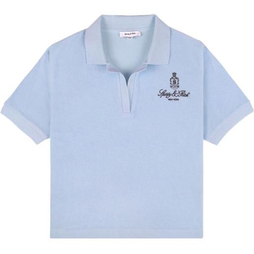 Sporty & Rich camicia a maniche corte con logo ricamato - blu