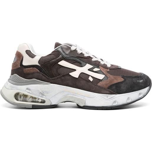 Premiata sneakers sharky con inserti - marrone