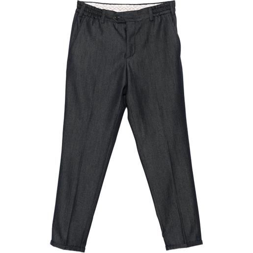 PT Torino pantaloni in cotone con vita elasticizzata - blu