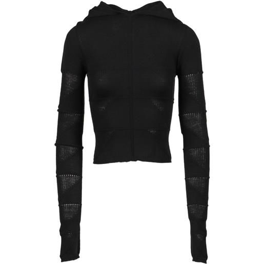 Rick Owens maglia hooded top - nero