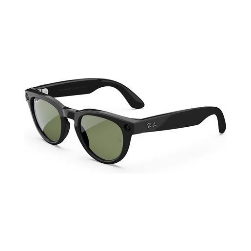 Ray-ban meta headliner, nero lucido, verde g15 polarizzate