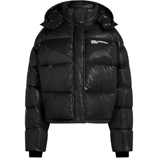 Karl Lagerfeld Jeans piumino con cappuccio - nero