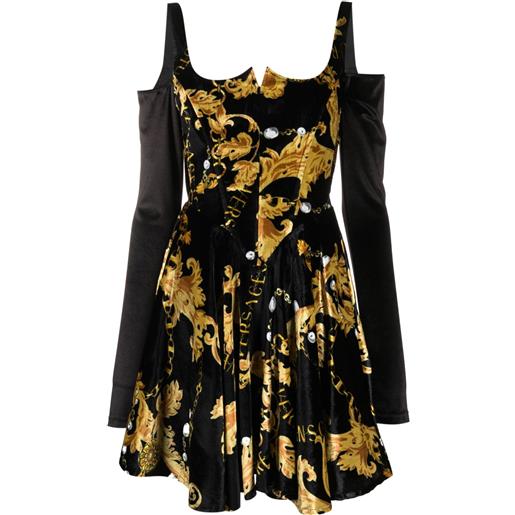 Versace Jeans Couture abito chain couture a maniche lunghe - nero