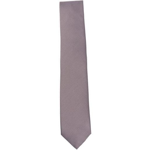 Brioni cravatta in seta con motivo geometrico - rosso