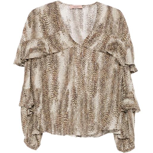 TWINSET top con ruches - toni neutri