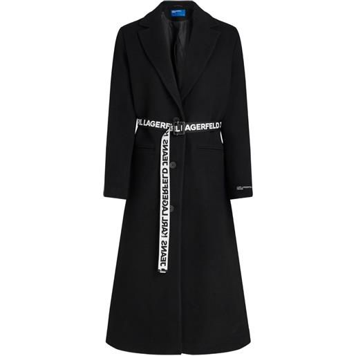 Karl Lagerfeld Jeans cappotto con logo jacquard - nero