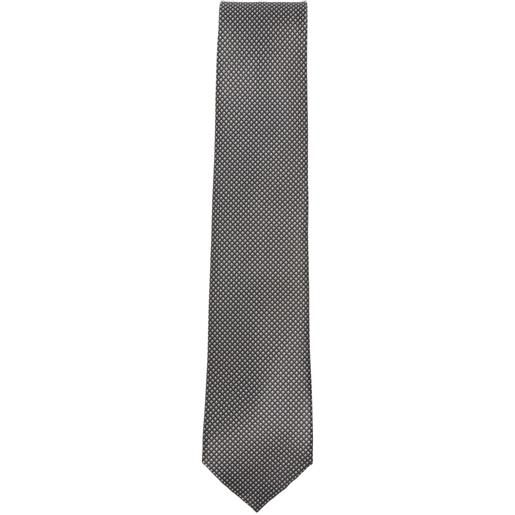 Brioni cravatta in seta con motivo geometrico - nero